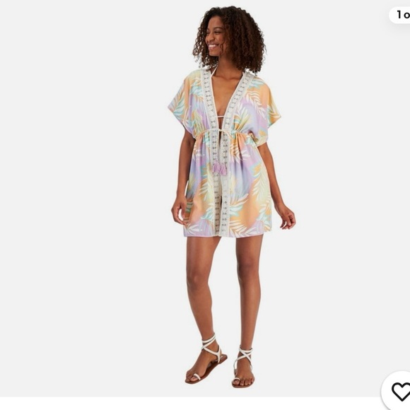 NWT Miken
Women's Printed Tie-Waist Crochet-Trim Cover Up size XS - Picture 3 of 4